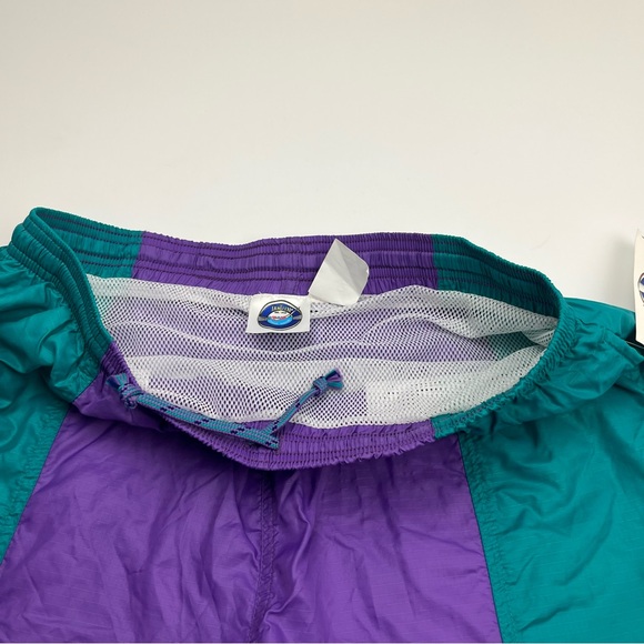 Jantzen *RARE Vintage Colorblock Purple Teal Blue Mens Large Swim Shorts 90s NEW - Picture 7 of 13